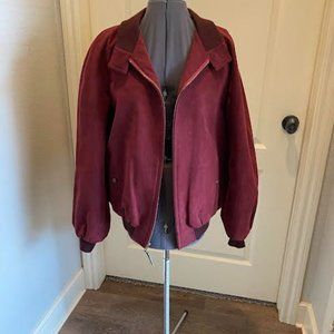 Jeffery Banks Men's Suede Jacket, Wine, size 46 Ultra Suede